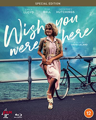 Wish You Were Here" Blu-ray cover with Emily Lloyd and a bicycle.