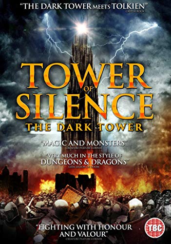 DVD cover for "Tower of Silence" with medieval battle scene and dark tower.
