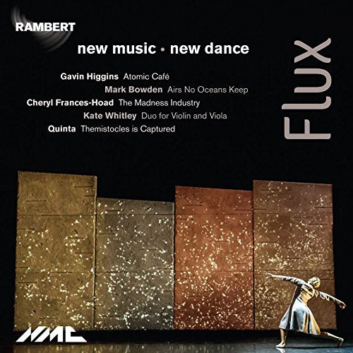 "CD cover with dancer and list of composers on a black background."