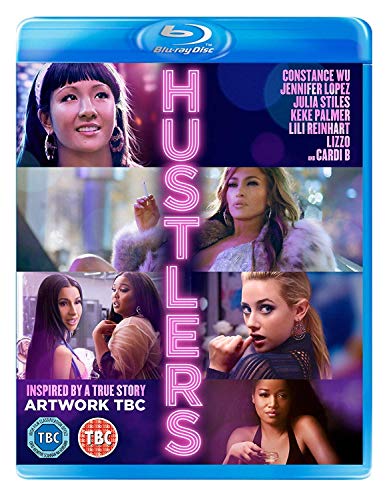 “Hustlers” Blu-ray cover featuring Constance Wu, Jennifer Lopez, and Cardi B.