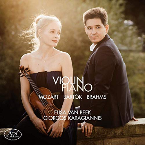 "CD cover featuring a man and woman in formal attire outdoors."