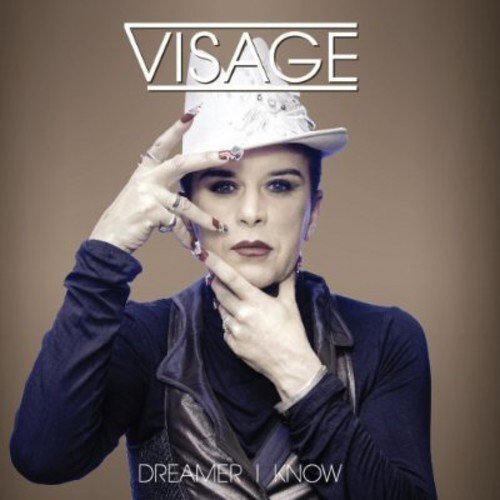 Visage album cover featuring Steve Strange in a white hat and dark clothing.