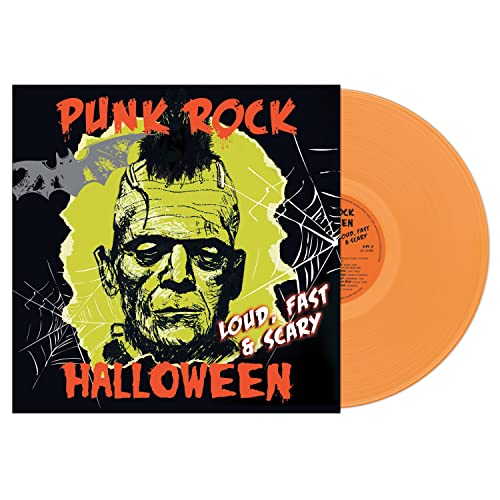 Vinyl record with Frankenstein illustration and orange translucent disc.
