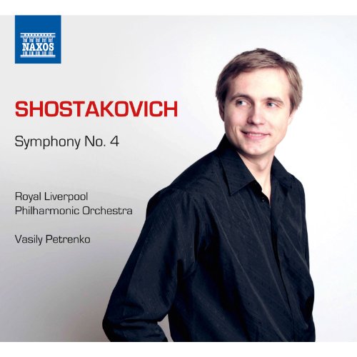 CD cover featuring Vasily Petrenko and Shostakovich Symphony No. 4 details.