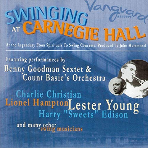 CD cover for "Swinging At Carnegie Hall" featuring jazz musicians.