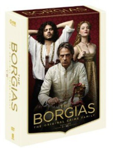 DVD case for "The Borgias" featuring three historical figures in costume.