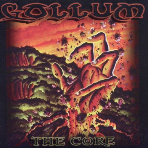 CD cover art: fiery landscape with grasping, pale hands and band logo.