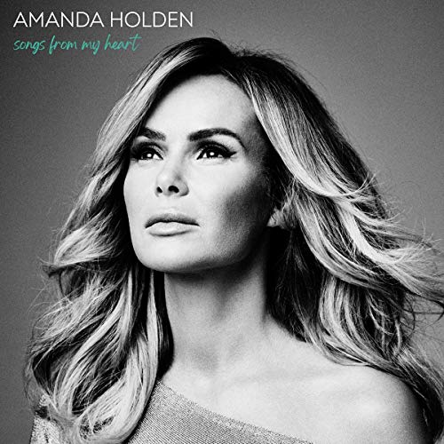 Black and white portrait of Amanda Holden, album cover art.