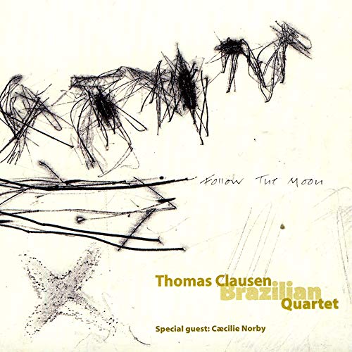 CD cover: abstract black sketch of flowers and text “Follow The Moon”.