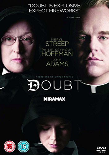 DVD cover for "Doubt" featuring Meryl Streep, Philip Seymour Hoffman, and Amy Adams.