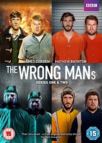 DVD cover for "The Wrong Mans" featuring four men in various scenes.