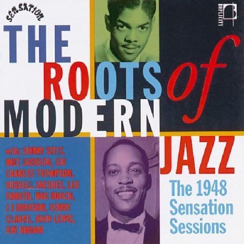A CD cover with a grid layout, featuring two men's portraits and jazz-related text.