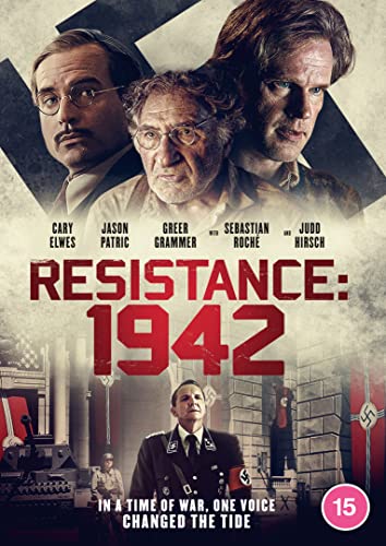 DVD cover for "Resistance: 1942" featuring actors and wartime imagery.