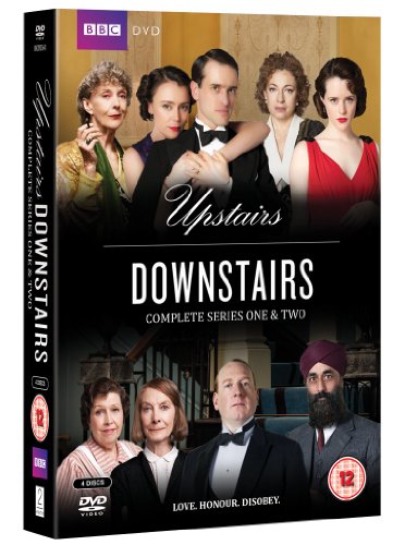 DVD case for "Upstairs Downstairs" with actors on the cover, formal attire.