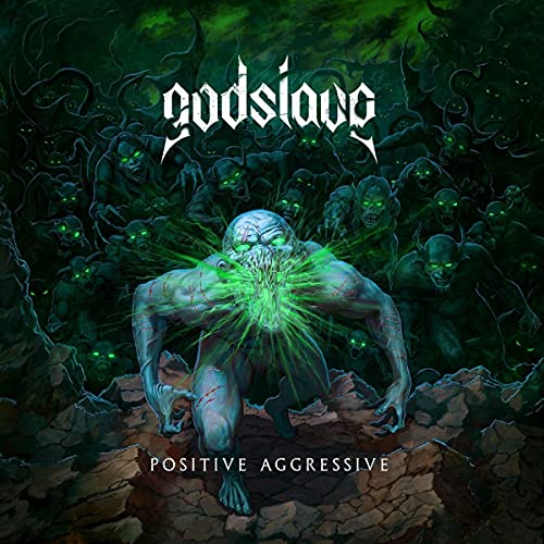 Album cover: grotesque figure surrounded by shadowy, monstrous forms in green.