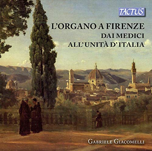 CD cover: Florentine landscape with cypress trees and distant cityscape.