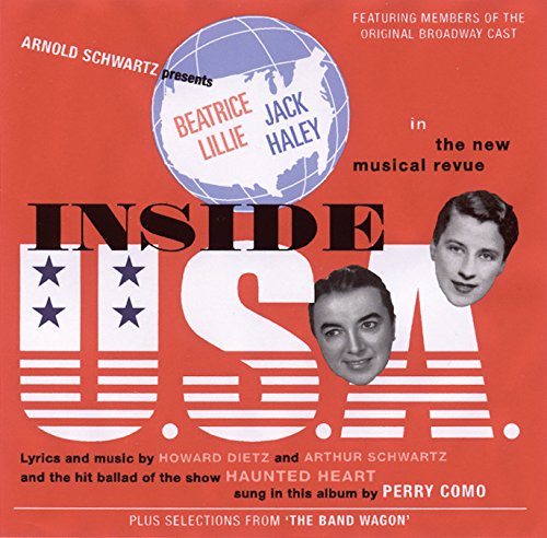 Red album cover with "Inside USA" title, featuring headshots and globe graphic.