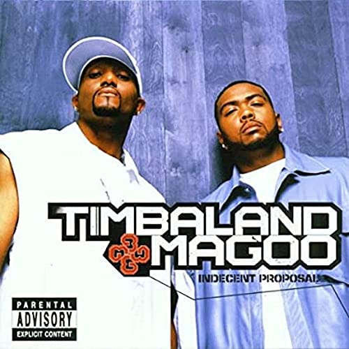 Album cover for Timbaland & Magoo’s “Indecent Proposal” featuring two men.