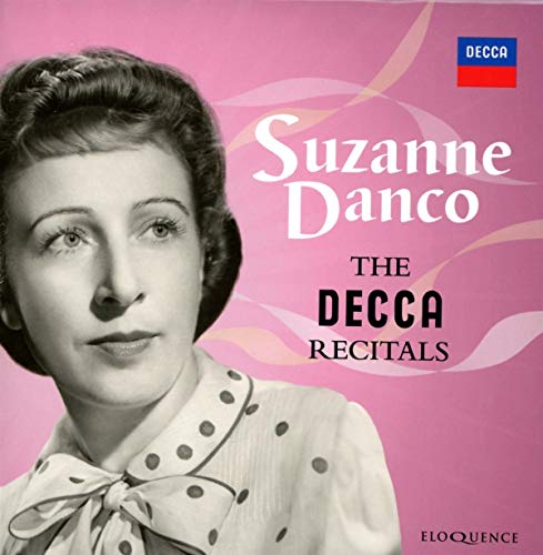 CD cover with black and white portrait of Suzanne Danco on pink background.