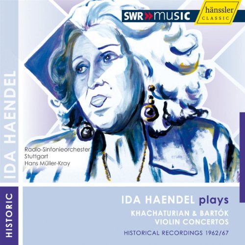 CD cover with a blue-toned illustration of a woman holding a violin.