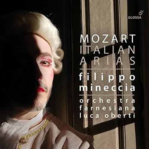 CD cover: portrait of a man in 18th-century attire, text “Mozart Italian Arias”.