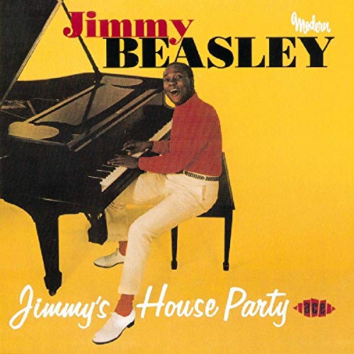 Album cover featuring Jimmy Beasley playing a grand piano against a yellow background.
