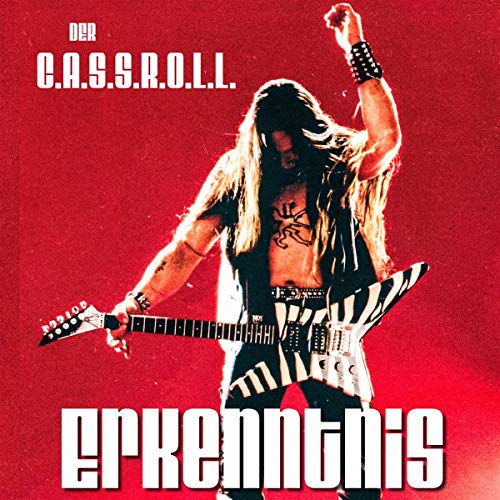 Album cover: musician with guitar, red background, bold white text.
