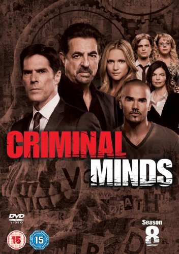 "Criminal Minds Season 8 DVD cover featuring a group of seven people."