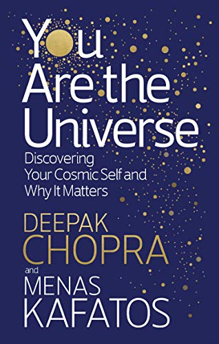 "Book cover with dark blue background, gold dots, and white and gold text."