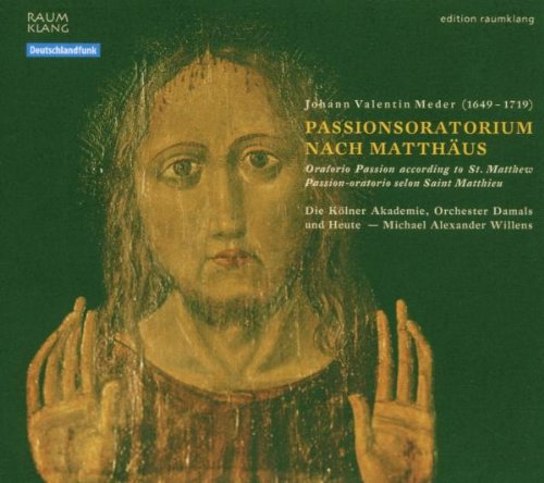 CD cover: portrait of Jesus with text “Passionoratorium nach Matthäus”.