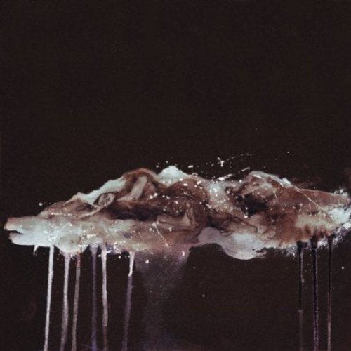 The image depicts a vinyl record cover with a dark, abstract artwork. Alt text: "Vinyl record cover featuring a dark, abstract, dripping art piece."