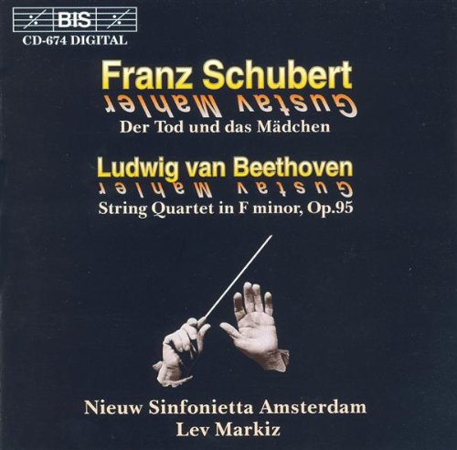 CD cover with black background, yellow and white text, and a conductor's hands.