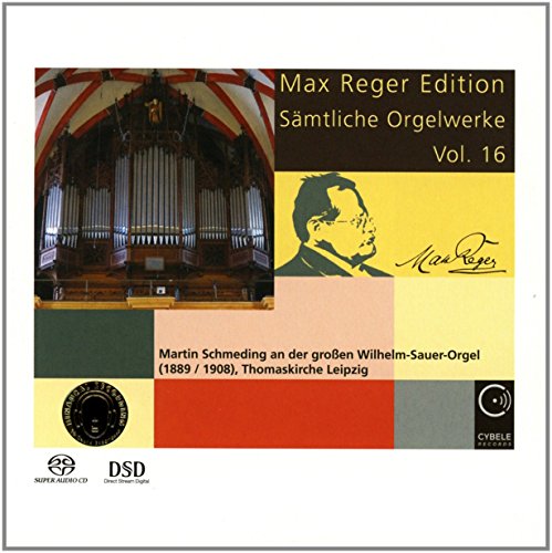 CD cover featuring a pipe organ and Max Reger's portrait.