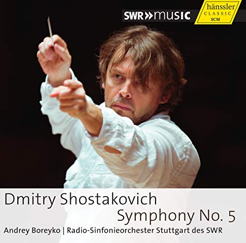 Conductor Andrey Boreyko with text "Shostakovich Symphony No. 5".