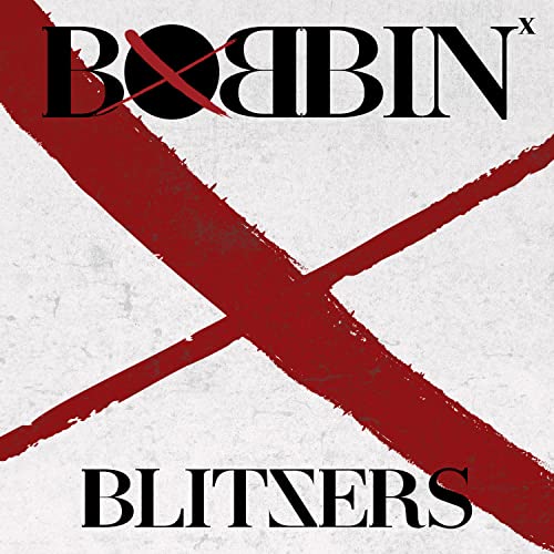 CD cover for Blitzers’ “Bobbin” with red brushstroke graphics.