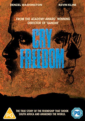 “Cry Freedom” DVD cover featuring portraits of Denzel Washington and Kevin Kline.