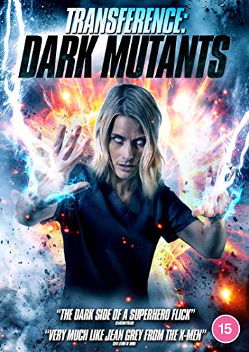 DVD cover for "Transference: Dark Mutants" featuring a woman with glowing hands.