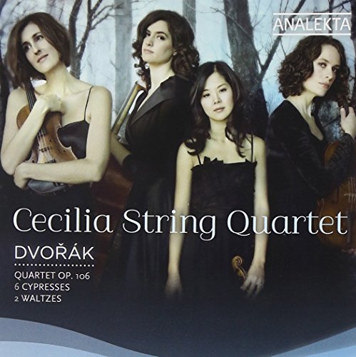 CD cover featuring four women musicians in black, standing in a forest scene.