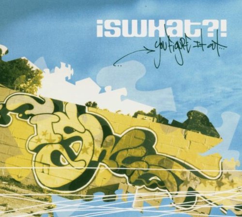 The alt text for the image is: "Album cover with graffiti and blue sky background."