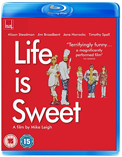 "Blu-ray case with red cover, featuring cartoon characters and 'Life is Sweet' title."