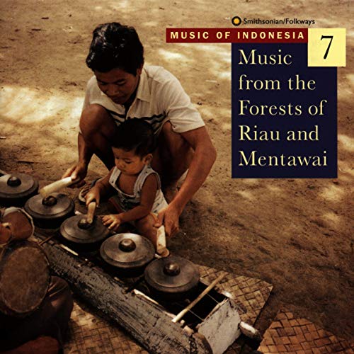 CD cover: man and child with traditional Indonesian percussion instruments.