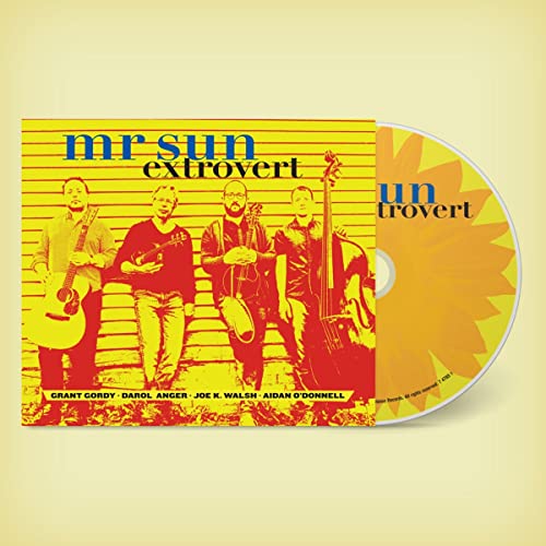 CD cover for Mr. Sun’s “Extrovert” featuring a band portrait and sunflower.
