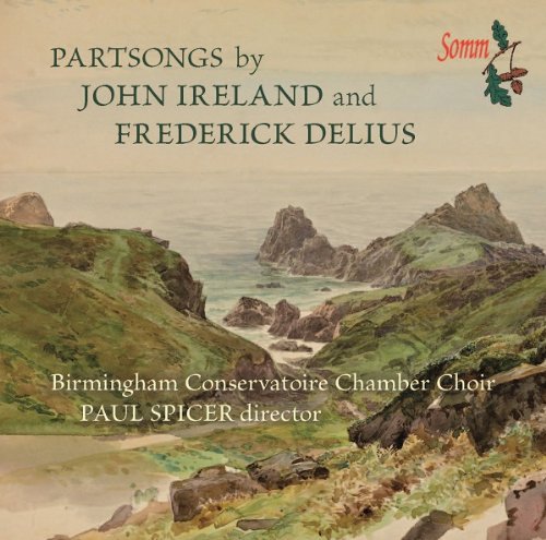 "CD cover featuring a serene coastal landscape with green hills and rocky outcrops."