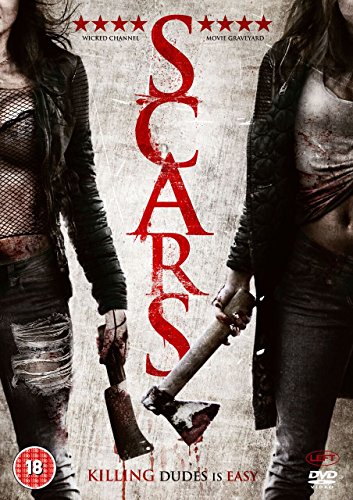 Scars" DVD cover featuring two women with injuries and an axe.