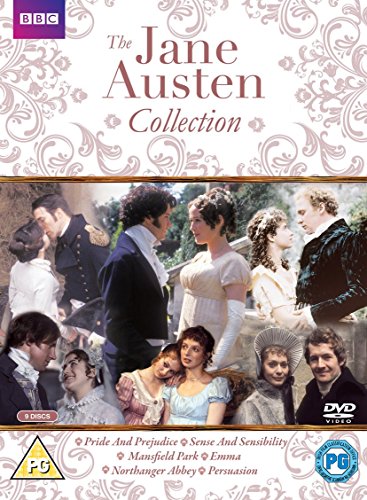 DVD cover for "The Jane Austen Collection" featuring period drama scenes and BBC logo.