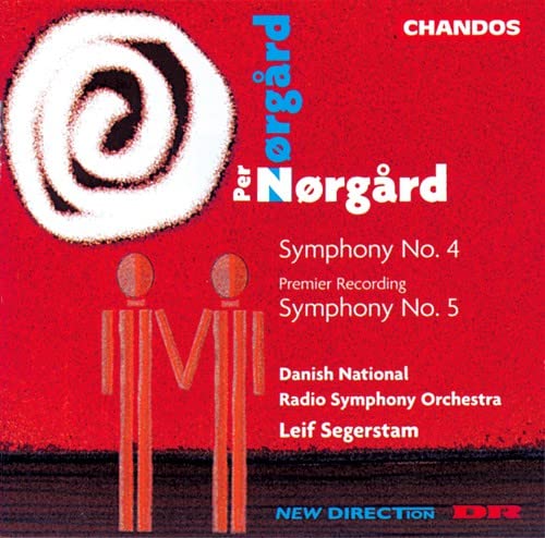 Red CD cover with spiral design, text listing symphonies 4 & 5.