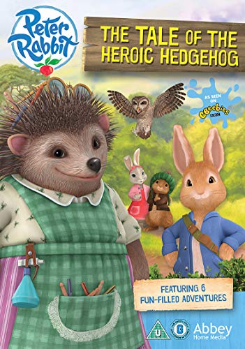 DVD cover featuring a hedgehog in an apron, Peter Rabbit, and other forest animals.