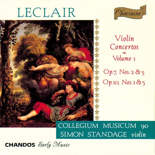 CD cover for Leclair Violin Concertos Vol. 1, featuring classical artwork.