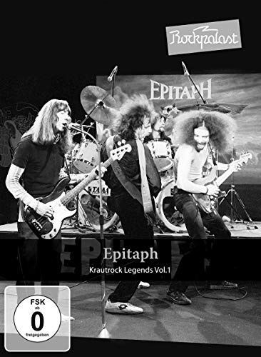 Black and white image of Epitaph band performing on stage, DVD cover.