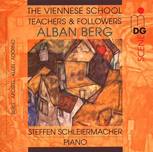 CD cover for Alban Berg piano works, featuring an abstract painting of buildings.